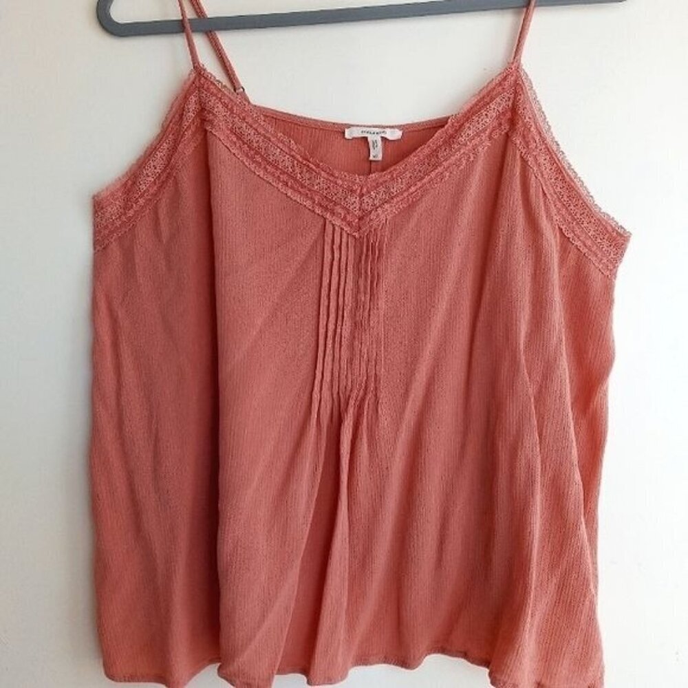 Womens Size XL Pintucked Lightweight Casual Summer Blouse Peach